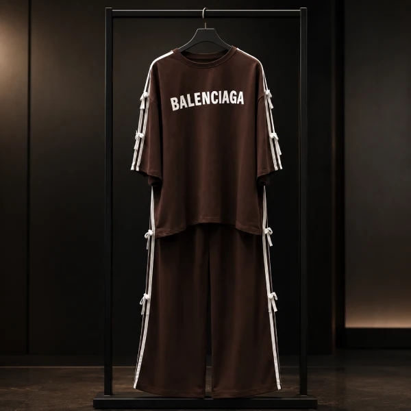 ست تیشرت و شلوار زنانه طرح Balenciaga مدل پاپیونی