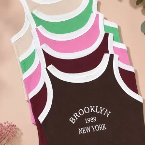 کراپ کبریتی زنانه Brooklyn 1989 مدل رکابی در رنگ‌های قهوه‌ای، زرشکی، صورتی، سبز و کرم