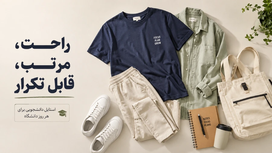 استایل دانشجویی دخترانه راحت و مرتب برای یک روز دانشگاه