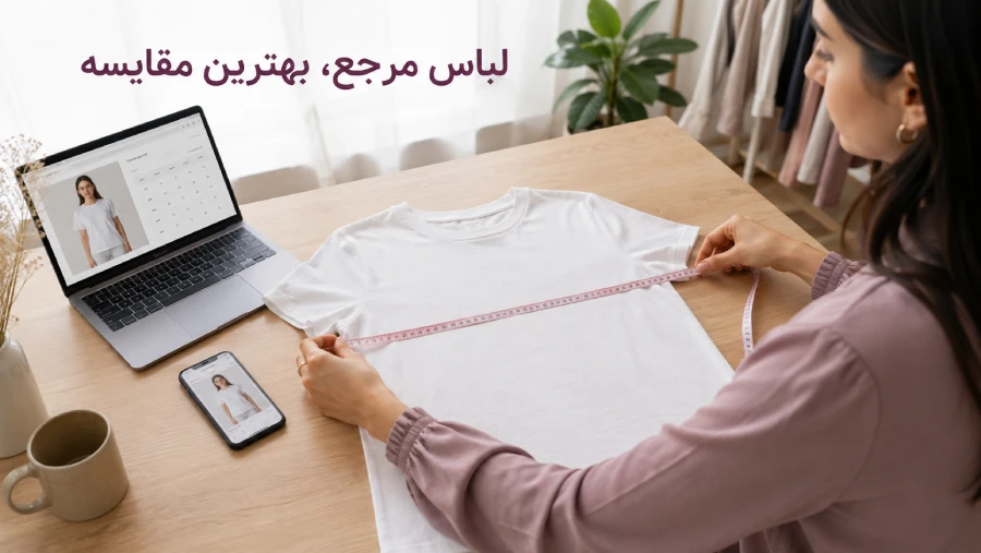 مقایسه لباس مرجع با مشخصات محصول در خرید اینترنتی