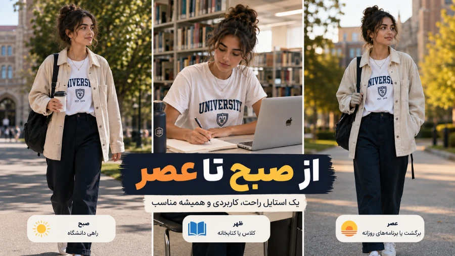 لایهپوشی در استایل دانشجویی دخترانه برای فصلهای مختلف